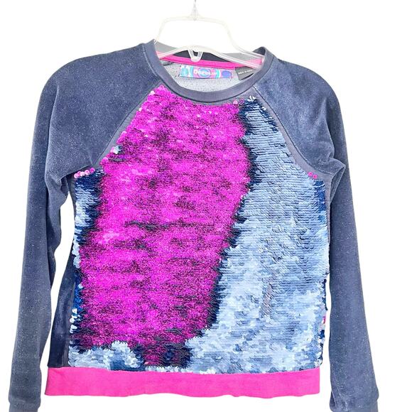 Desigual kids EPICURO sweatshirt reversible sequins sparkly velour size 9-10 - Picture 4 of 10